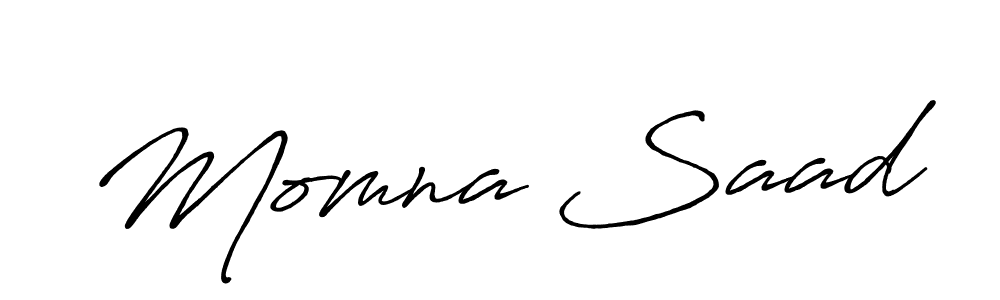 It looks lik you need a new signature style for name Momna Saad. Design unique handwritten (Antro_Vectra_Bolder) signature with our free signature maker in just a few clicks. Momna Saad signature style 7 images and pictures png