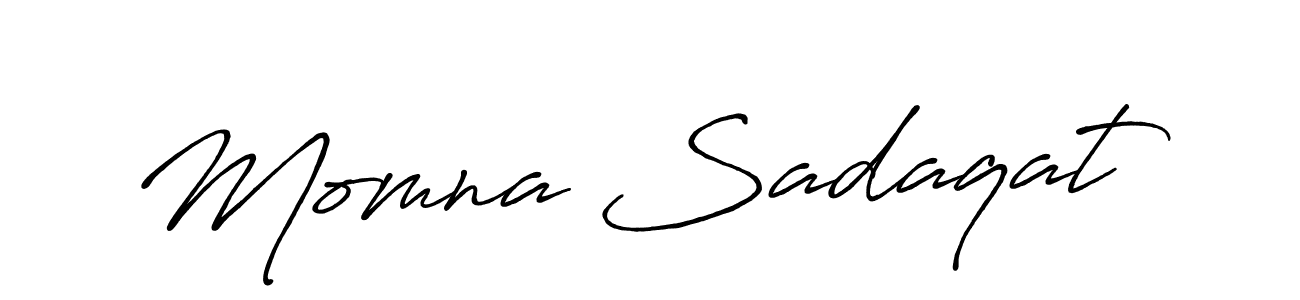 Antro_Vectra_Bolder is a professional signature style that is perfect for those who want to add a touch of class to their signature. It is also a great choice for those who want to make their signature more unique. Get Momna Sadaqat name to fancy signature for free. Momna Sadaqat signature style 7 images and pictures png