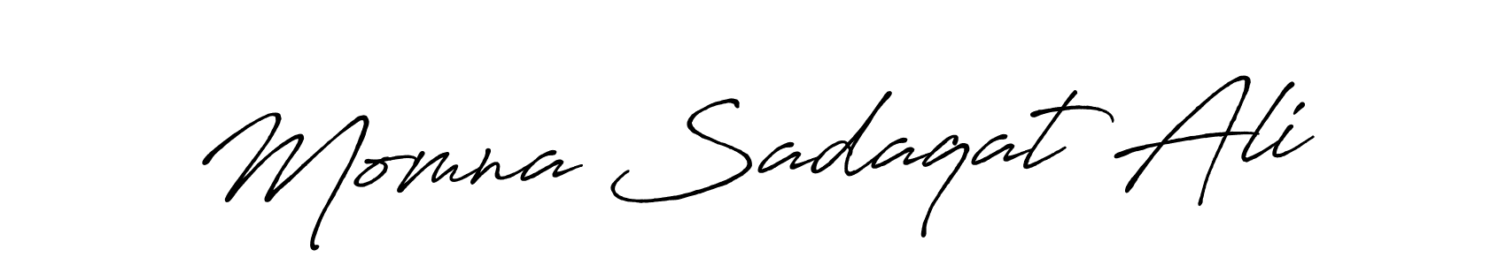 Create a beautiful signature design for name Momna Sadaqat Ali. With this signature (Antro_Vectra_Bolder) fonts, you can make a handwritten signature for free. Momna Sadaqat Ali signature style 7 images and pictures png