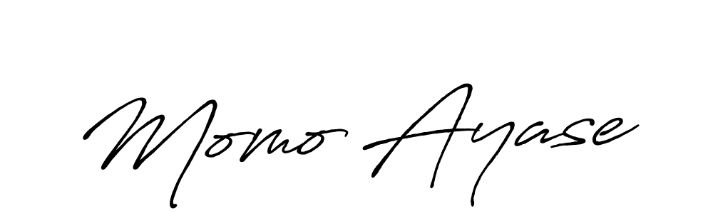 Momo Ayase stylish signature style. Best Handwritten Sign (Antro_Vectra_Bolder) for my name. Handwritten Signature Collection Ideas for my name Momo Ayase. Momo Ayase signature style 7 images and pictures png
