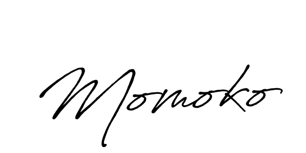 Make a beautiful signature design for name Momoko. With this signature (Antro_Vectra_Bolder) style, you can create a handwritten signature for free. Momoko signature style 7 images and pictures png