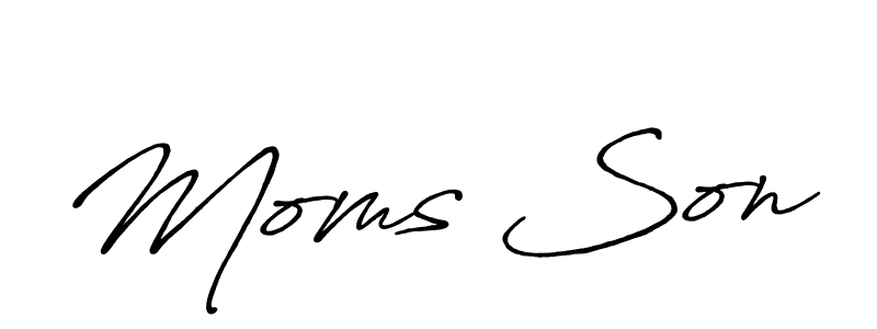 Make a beautiful signature design for name Moms Son. With this signature (Antro_Vectra_Bolder) style, you can create a handwritten signature for free. Moms Son signature style 7 images and pictures png