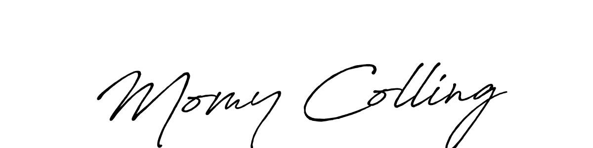 Make a beautiful signature design for name Momy Colling. With this signature (Antro_Vectra_Bolder) style, you can create a handwritten signature for free. Momy Colling signature style 7 images and pictures png