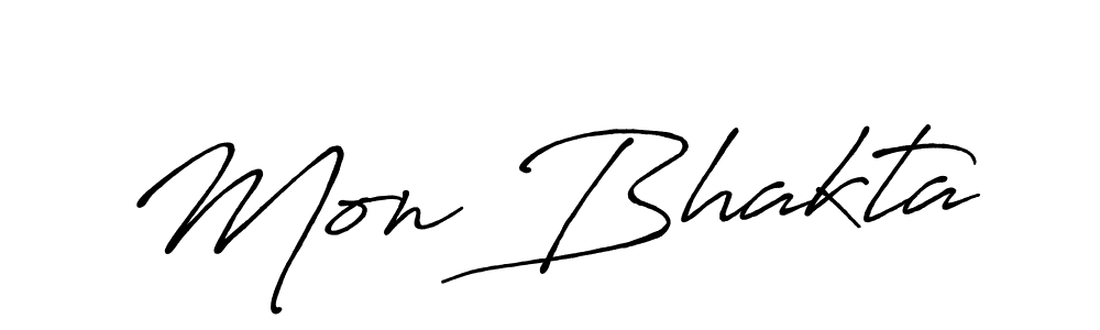 Create a beautiful signature design for name Mon Bhakta. With this signature (Antro_Vectra_Bolder) fonts, you can make a handwritten signature for free. Mon Bhakta signature style 7 images and pictures png