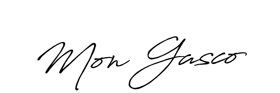 Use a signature maker to create a handwritten signature online. With this signature software, you can design (Antro_Vectra_Bolder) your own signature for name Mon Gasco. Mon Gasco signature style 7 images and pictures png