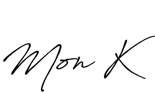 How to make Mon K signature? Antro_Vectra_Bolder is a professional autograph style. Create handwritten signature for Mon K name. Mon K signature style 7 images and pictures png