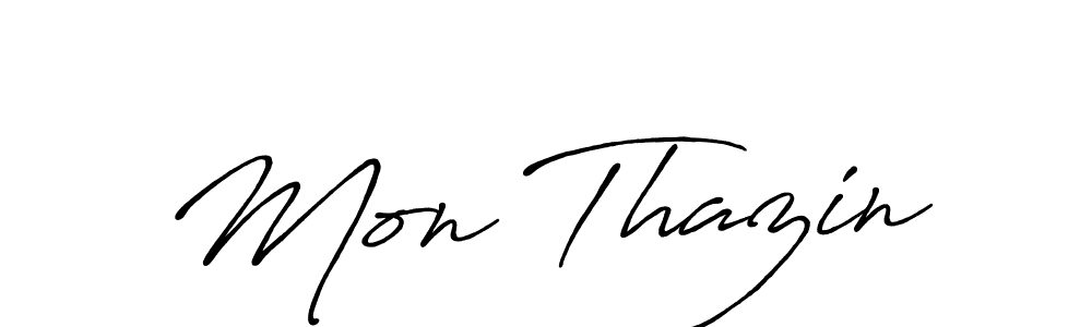 Mon Thazin stylish signature style. Best Handwritten Sign (Antro_Vectra_Bolder) for my name. Handwritten Signature Collection Ideas for my name Mon Thazin. Mon Thazin signature style 7 images and pictures png