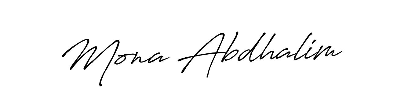 Mona Abdhalim stylish signature style. Best Handwritten Sign (Antro_Vectra_Bolder) for my name. Handwritten Signature Collection Ideas for my name Mona Abdhalim. Mona Abdhalim signature style 7 images and pictures png