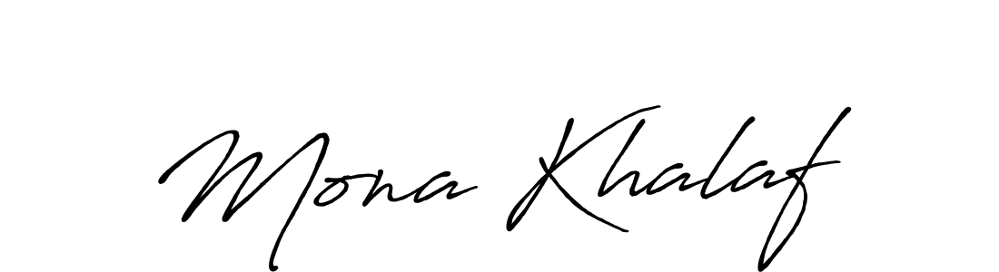Create a beautiful signature design for name Mona Khalaf. With this signature (Antro_Vectra_Bolder) fonts, you can make a handwritten signature for free. Mona Khalaf signature style 7 images and pictures png