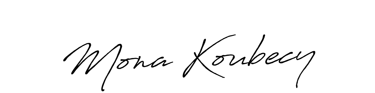 Make a short Mona Koubecy signature style. Manage your documents anywhere anytime using Antro_Vectra_Bolder. Create and add eSignatures, submit forms, share and send files easily. Mona Koubecy signature style 7 images and pictures png