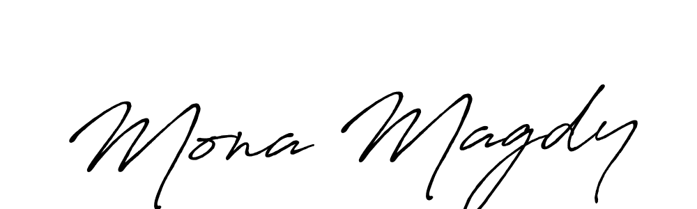 Mona Magdy stylish signature style. Best Handwritten Sign (Antro_Vectra_Bolder) for my name. Handwritten Signature Collection Ideas for my name Mona Magdy. Mona Magdy signature style 7 images and pictures png