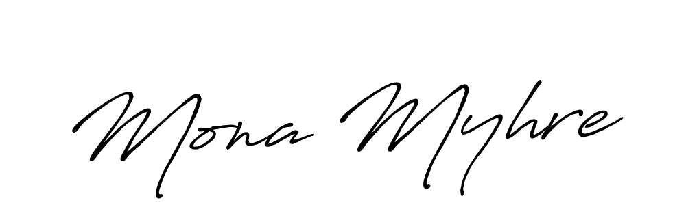 Mona Myhre stylish signature style. Best Handwritten Sign (Antro_Vectra_Bolder) for my name. Handwritten Signature Collection Ideas for my name Mona Myhre. Mona Myhre signature style 7 images and pictures png