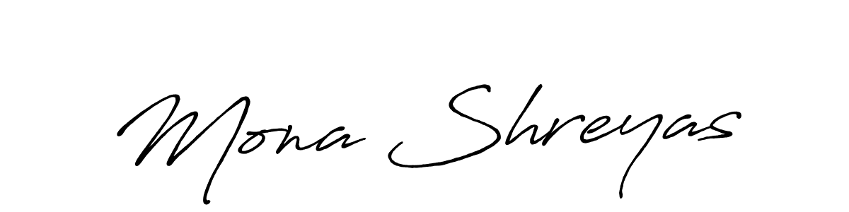 Design your own signature with our free online signature maker. With this signature software, you can create a handwritten (Antro_Vectra_Bolder) signature for name Mona Shreyas. Mona Shreyas signature style 7 images and pictures png