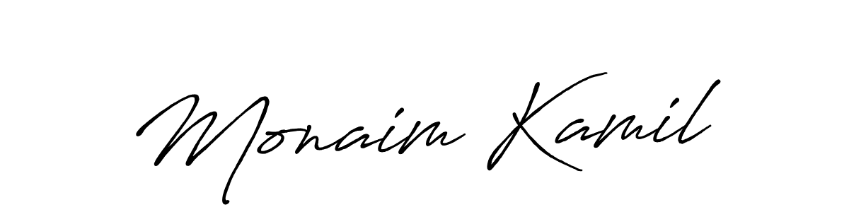 Also we have Monaim Kamil name is the best signature style. Create professional handwritten signature collection using Antro_Vectra_Bolder autograph style. Monaim Kamil signature style 7 images and pictures png