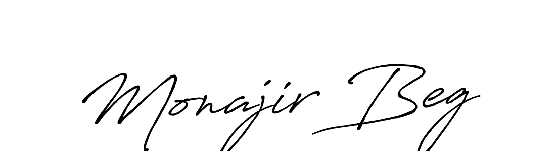 Use a signature maker to create a handwritten signature online. With this signature software, you can design (Antro_Vectra_Bolder) your own signature for name Monajir Beg. Monajir Beg signature style 7 images and pictures png