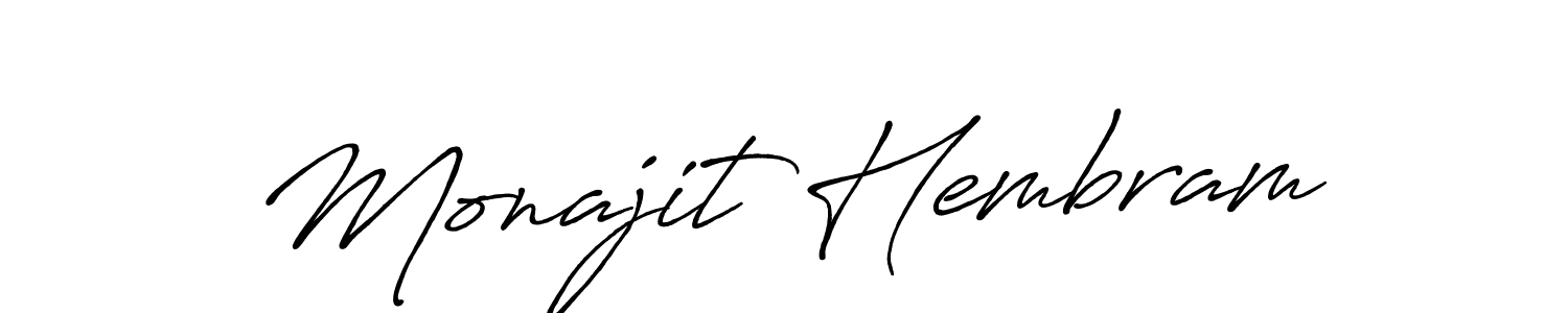 How to make Monajit Hembram signature? Antro_Vectra_Bolder is a professional autograph style. Create handwritten signature for Monajit Hembram name. Monajit Hembram signature style 7 images and pictures png