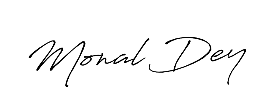 Make a beautiful signature design for name Monal Dey. With this signature (Antro_Vectra_Bolder) style, you can create a handwritten signature for free. Monal Dey signature style 7 images and pictures png