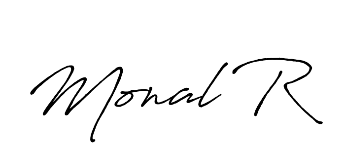 Also we have Monal R name is the best signature style. Create professional handwritten signature collection using Antro_Vectra_Bolder autograph style. Monal R signature style 7 images and pictures png