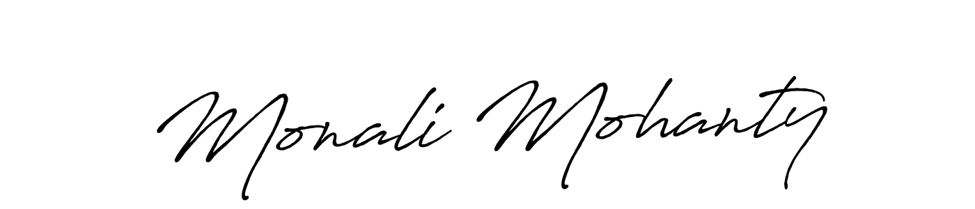 Use a signature maker to create a handwritten signature online. With this signature software, you can design (Antro_Vectra_Bolder) your own signature for name Monali Mohanty. Monali Mohanty signature style 7 images and pictures png