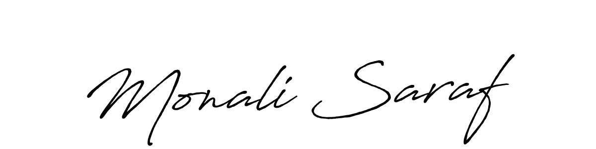 Make a short Monali Saraf signature style. Manage your documents anywhere anytime using Antro_Vectra_Bolder. Create and add eSignatures, submit forms, share and send files easily. Monali Saraf signature style 7 images and pictures png