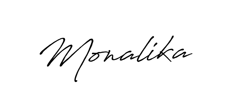 Make a beautiful signature design for name Monalika. With this signature (Antro_Vectra_Bolder) style, you can create a handwritten signature for free. Monalika signature style 7 images and pictures png