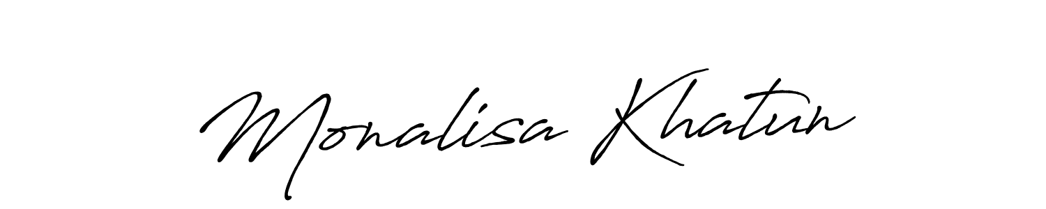 Create a beautiful signature design for name Monalisa Khatun. With this signature (Antro_Vectra_Bolder) fonts, you can make a handwritten signature for free. Monalisa Khatun signature style 7 images and pictures png