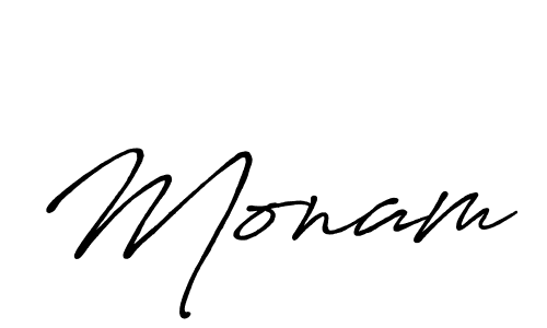 Design your own signature with our free online signature maker. With this signature software, you can create a handwritten (Antro_Vectra_Bolder) signature for name Monam. Monam signature style 7 images and pictures png