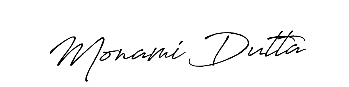 How to make Monami Dutta signature? Antro_Vectra_Bolder is a professional autograph style. Create handwritten signature for Monami Dutta name. Monami Dutta signature style 7 images and pictures png