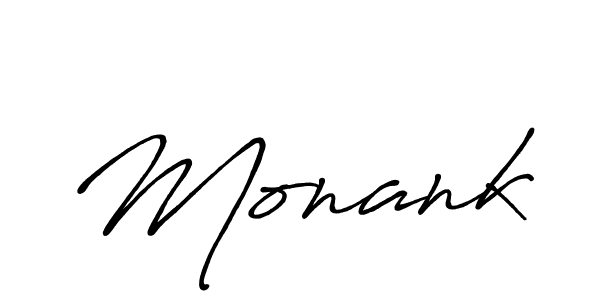 Use a signature maker to create a handwritten signature online. With this signature software, you can design (Antro_Vectra_Bolder) your own signature for name Monank. Monank signature style 7 images and pictures png