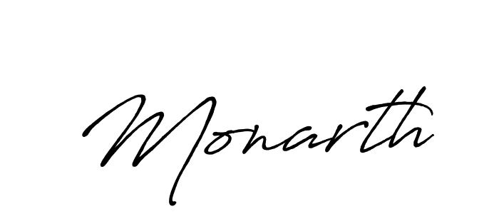 Use a signature maker to create a handwritten signature online. With this signature software, you can design (Antro_Vectra_Bolder) your own signature for name Monarth. Monarth signature style 7 images and pictures png