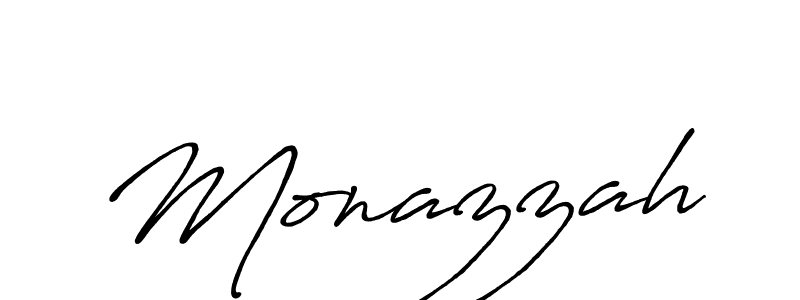 Make a beautiful signature design for name Monazzah. With this signature (Antro_Vectra_Bolder) style, you can create a handwritten signature for free. Monazzah signature style 7 images and pictures png