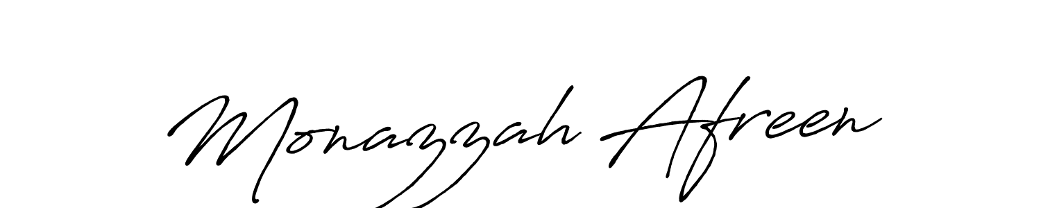 Also we have Monazzah Afreen name is the best signature style. Create professional handwritten signature collection using Antro_Vectra_Bolder autograph style. Monazzah Afreen signature style 7 images and pictures png