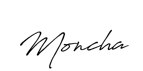 Moncha stylish signature style. Best Handwritten Sign (Antro_Vectra_Bolder) for my name. Handwritten Signature Collection Ideas for my name Moncha. Moncha signature style 7 images and pictures png