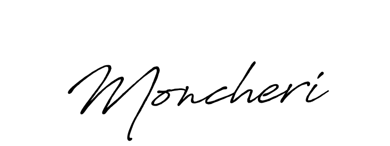 Make a beautiful signature design for name Moncheri. With this signature (Antro_Vectra_Bolder) style, you can create a handwritten signature for free. Moncheri signature style 7 images and pictures png