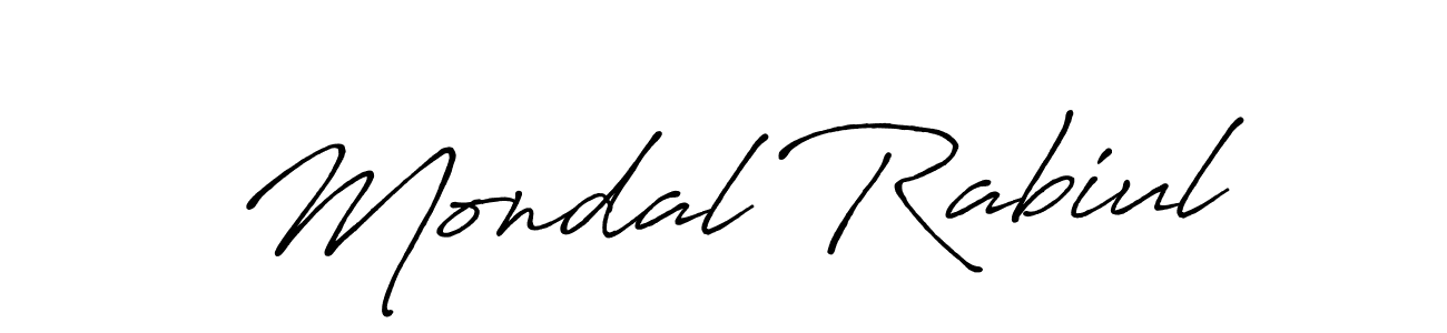 Design your own signature with our free online signature maker. With this signature software, you can create a handwritten (Antro_Vectra_Bolder) signature for name Mondal Rabiul. Mondal Rabiul signature style 7 images and pictures png