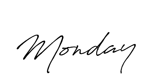 How to make Monday name signature. Use Antro_Vectra_Bolder style for creating short signs online. This is the latest handwritten sign. Monday signature style 7 images and pictures png