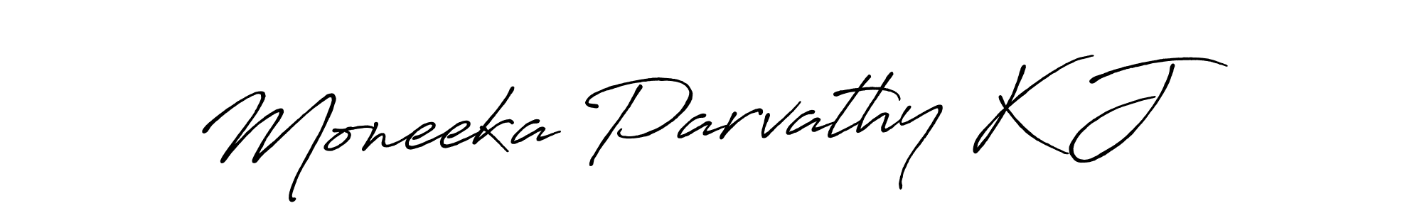 Moneeka Parvathy K J stylish signature style. Best Handwritten Sign (Antro_Vectra_Bolder) for my name. Handwritten Signature Collection Ideas for my name Moneeka Parvathy K J. Moneeka Parvathy K J signature style 7 images and pictures png