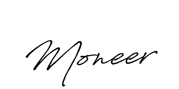 Design your own signature with our free online signature maker. With this signature software, you can create a handwritten (Antro_Vectra_Bolder) signature for name Moneer. Moneer signature style 7 images and pictures png