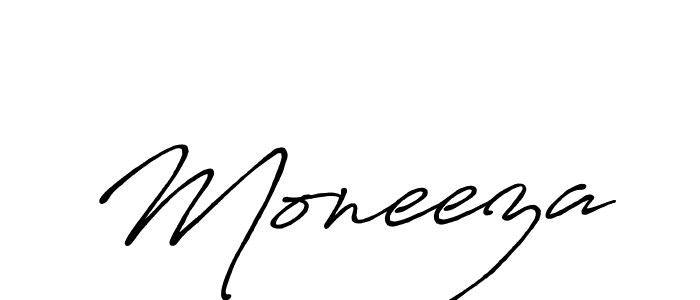 How to make Moneeza signature? Antro_Vectra_Bolder is a professional autograph style. Create handwritten signature for Moneeza name. Moneeza signature style 7 images and pictures png