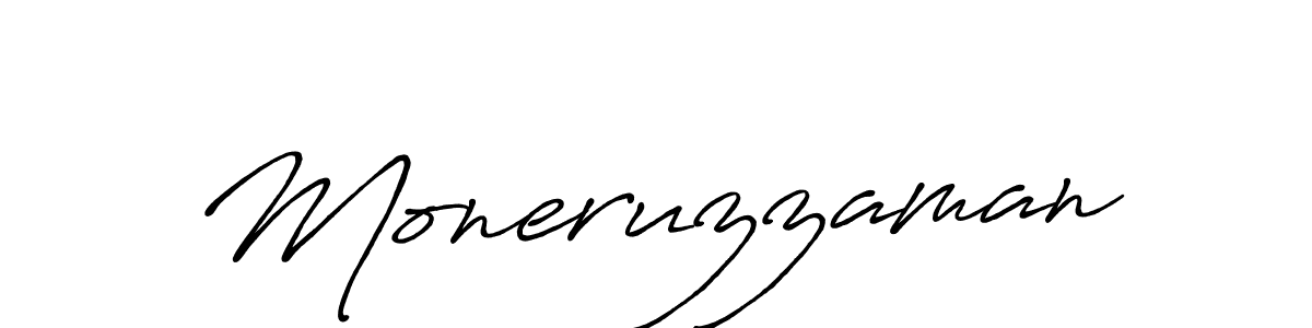 Make a beautiful signature design for name Moneruzzaman. With this signature (Antro_Vectra_Bolder) style, you can create a handwritten signature for free. Moneruzzaman signature style 7 images and pictures png