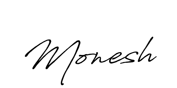 Create a beautiful signature design for name Monesh. With this signature (Antro_Vectra_Bolder) fonts, you can make a handwritten signature for free. Monesh signature style 7 images and pictures png
