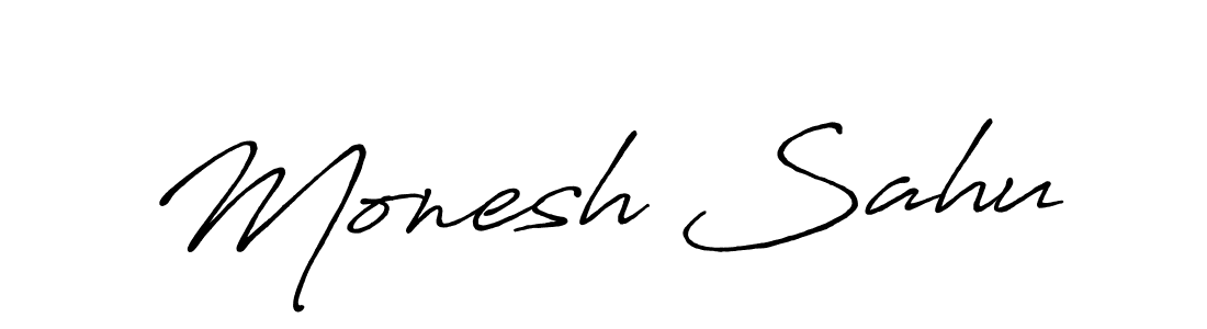 Use a signature maker to create a handwritten signature online. With this signature software, you can design (Antro_Vectra_Bolder) your own signature for name Monesh Sahu. Monesh Sahu signature style 7 images and pictures png