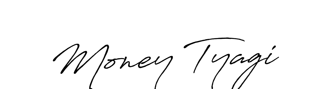 Use a signature maker to create a handwritten signature online. With this signature software, you can design (Antro_Vectra_Bolder) your own signature for name Money Tyagi. Money Tyagi signature style 7 images and pictures png