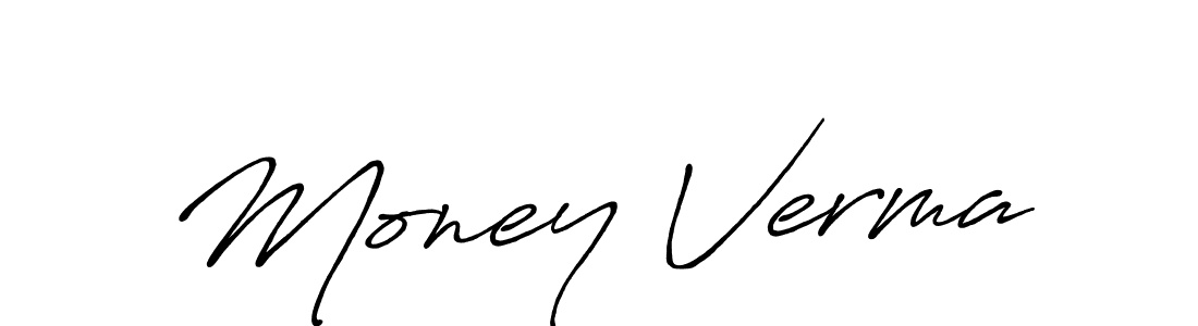 How to make Money Verma name signature. Use Antro_Vectra_Bolder style for creating short signs online. This is the latest handwritten sign. Money Verma signature style 7 images and pictures png