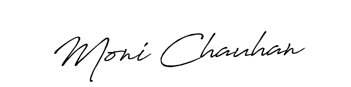 Use a signature maker to create a handwritten signature online. With this signature software, you can design (Antro_Vectra_Bolder) your own signature for name Moni Chauhan. Moni Chauhan signature style 7 images and pictures png