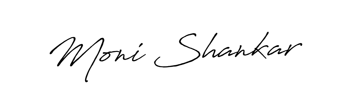 Make a beautiful signature design for name Moni Shankar. With this signature (Antro_Vectra_Bolder) style, you can create a handwritten signature for free. Moni Shankar signature style 7 images and pictures png