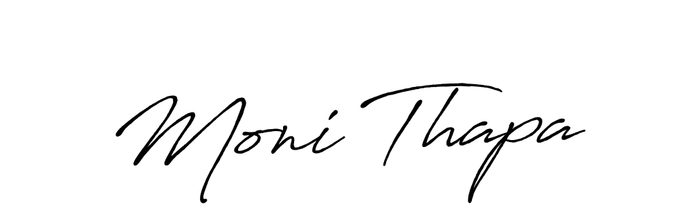 How to make Moni Thapa signature? Antro_Vectra_Bolder is a professional autograph style. Create handwritten signature for Moni Thapa name. Moni Thapa signature style 7 images and pictures png