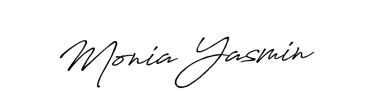 Use a signature maker to create a handwritten signature online. With this signature software, you can design (Antro_Vectra_Bolder) your own signature for name Monia Yasmin. Monia Yasmin signature style 7 images and pictures png