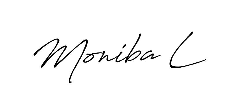 if you are searching for the best signature style for your name Moniba L. so please give up your signature search. here we have designed multiple signature styles  using Antro_Vectra_Bolder. Moniba L signature style 7 images and pictures png