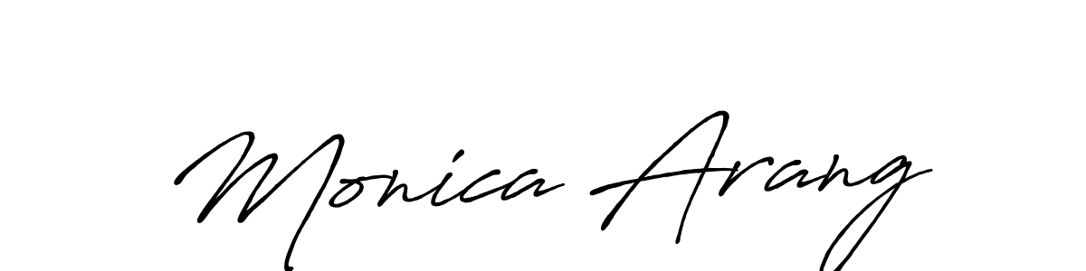Make a beautiful signature design for name Monica Arang. With this signature (Antro_Vectra_Bolder) style, you can create a handwritten signature for free. Monica Arang signature style 7 images and pictures png
